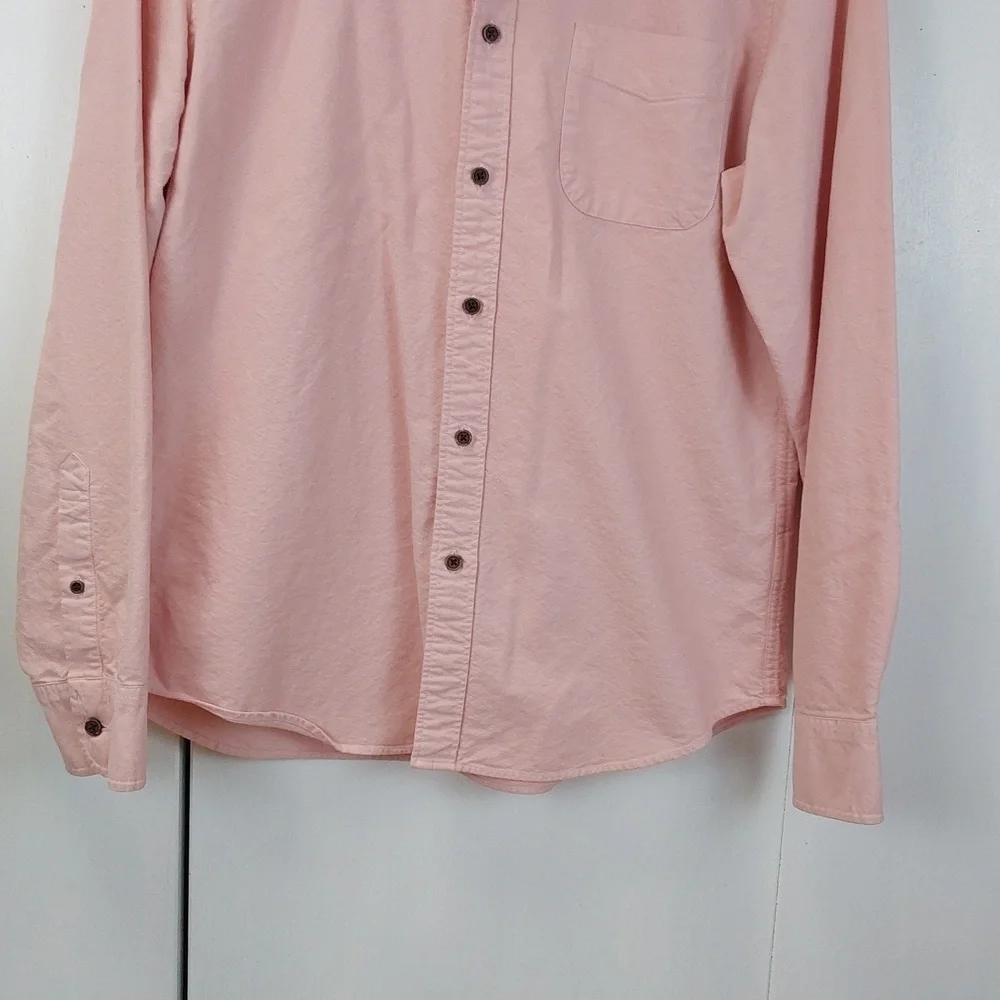 J.Crew |Pink Slim Untucked Shirt Chest Pocket Preppy Dress Shirt Acadamia Sz.L
